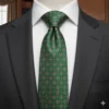 Corbata verde con estampado